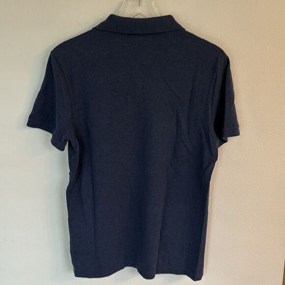 Lacoste Polo Navy Shirt Short Sleeve Knit Crocodile Logo Size L Slim Fit - Picture 6 of 8